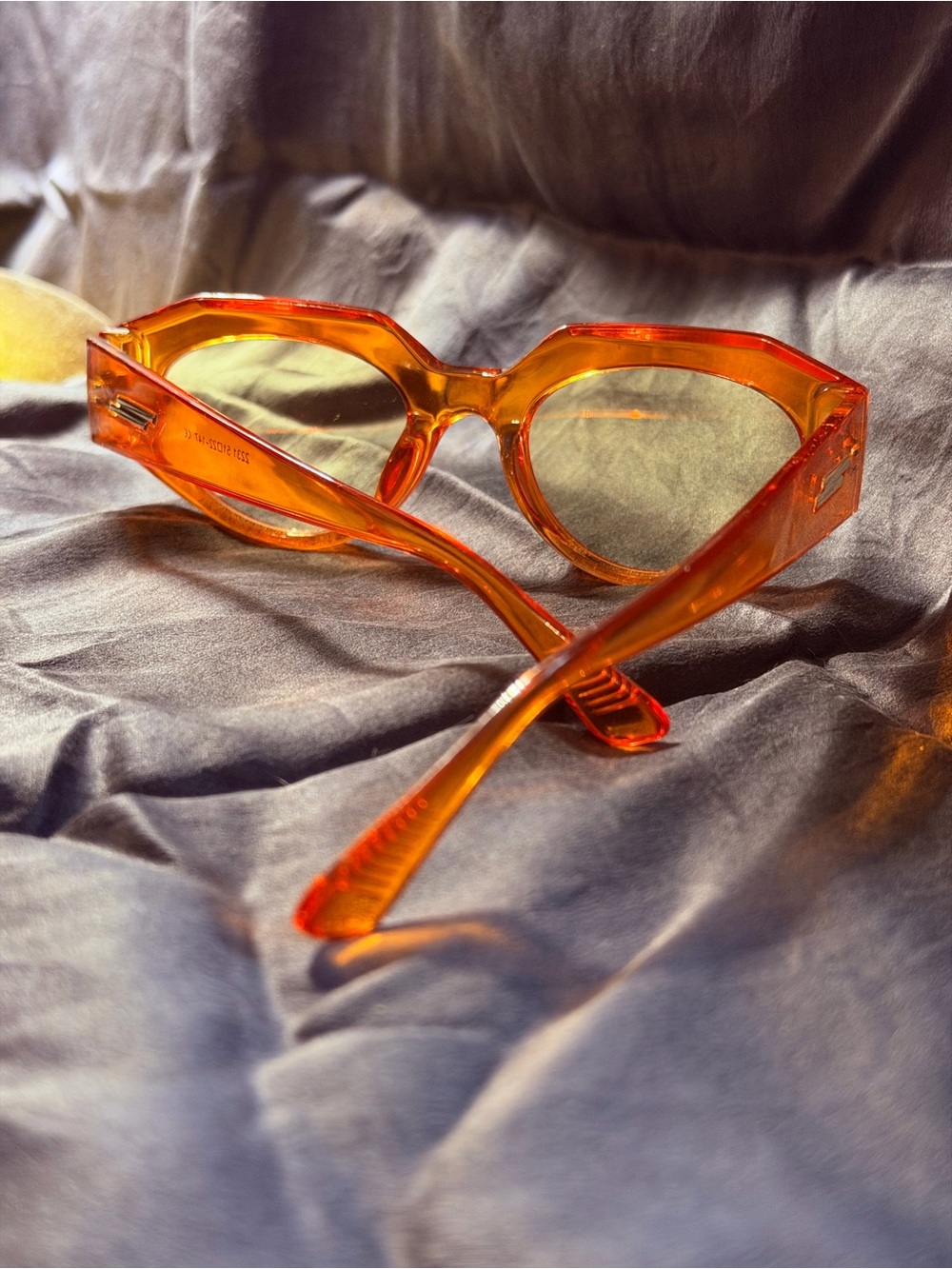 Transparent Orange oval Cat-Eye Sunglasses - Picture 2 of 4